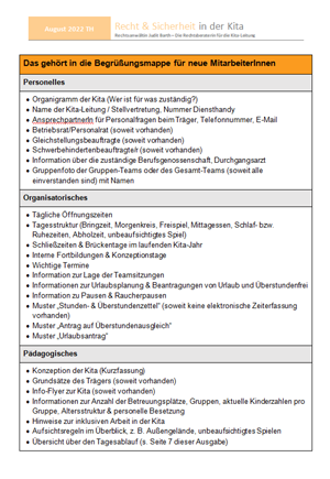 Checkliste: Das geh&ouml;rt in die Begr&uuml;&szlig;ungsmappe